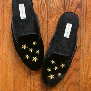 NEW Patricia Green Black Velvet Star Slippers
